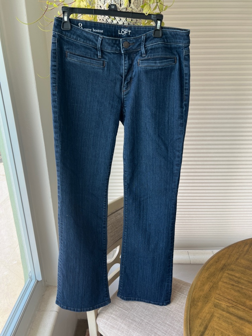 LOFT Dark Blue Bootcut Jeans - Curvy Fit